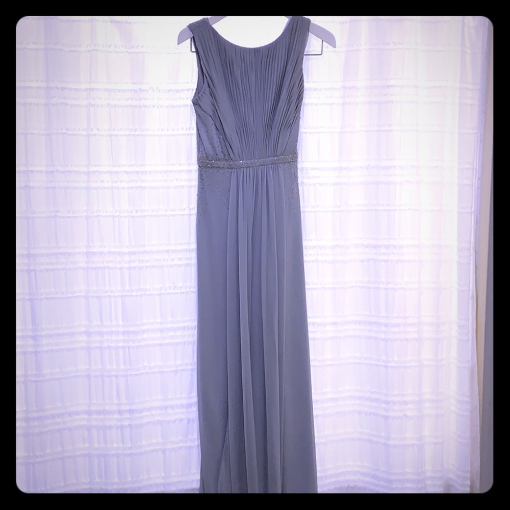 Grey blue Designer gown JS Boutique size 8
